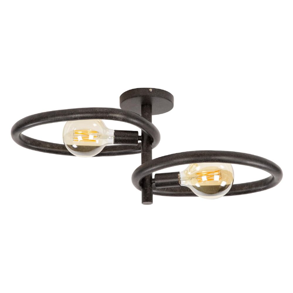 zwarte plafondlamp Sola 2-lichts afbeelding 1