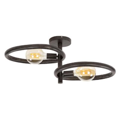 zwarte plafondlamp Sola 2-lichts afbeelding 1