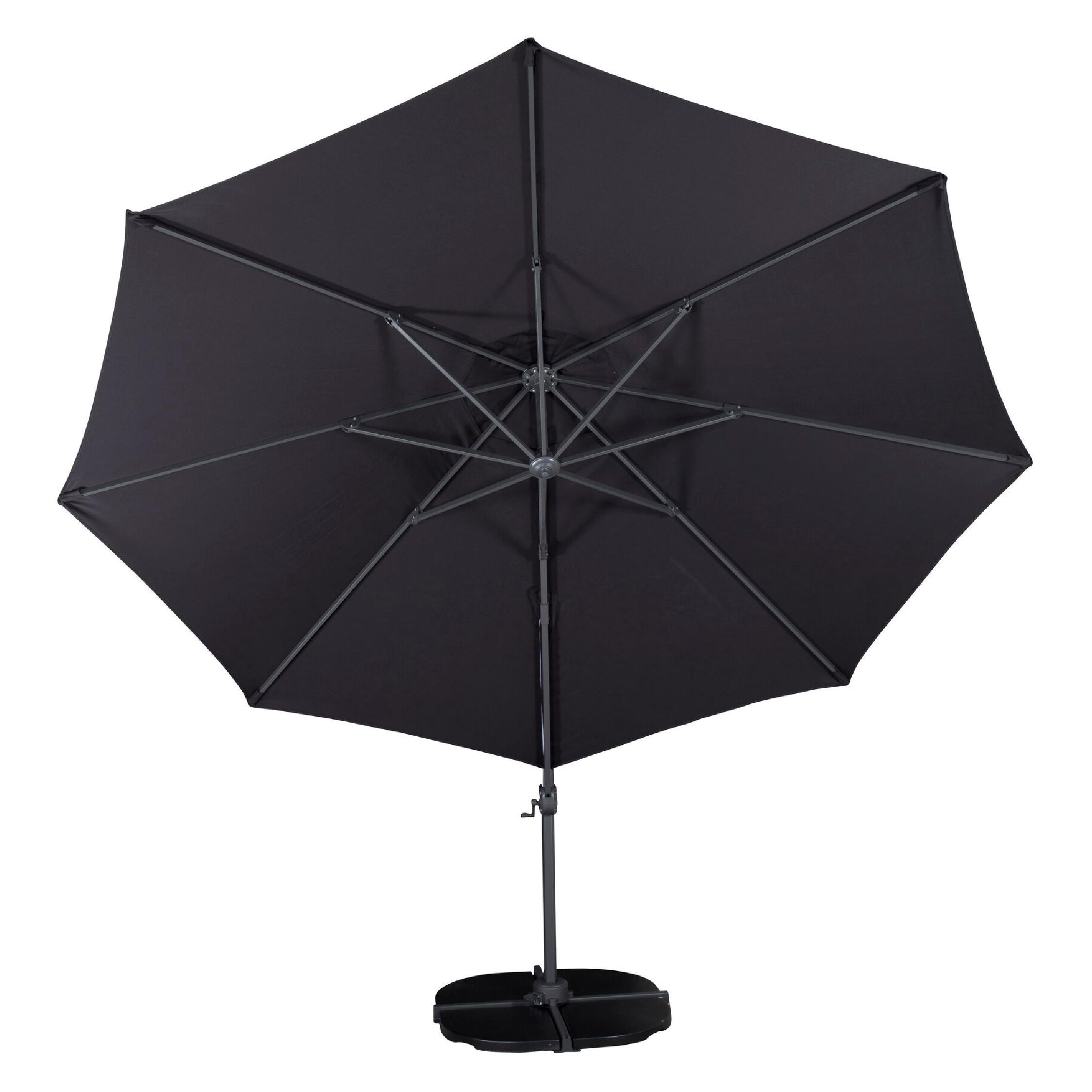 zwarte zweefparasol 350 cm afbeelding 2