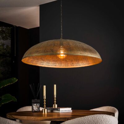 ronde hanglamp antiek brons 90 cm afbeelding 3