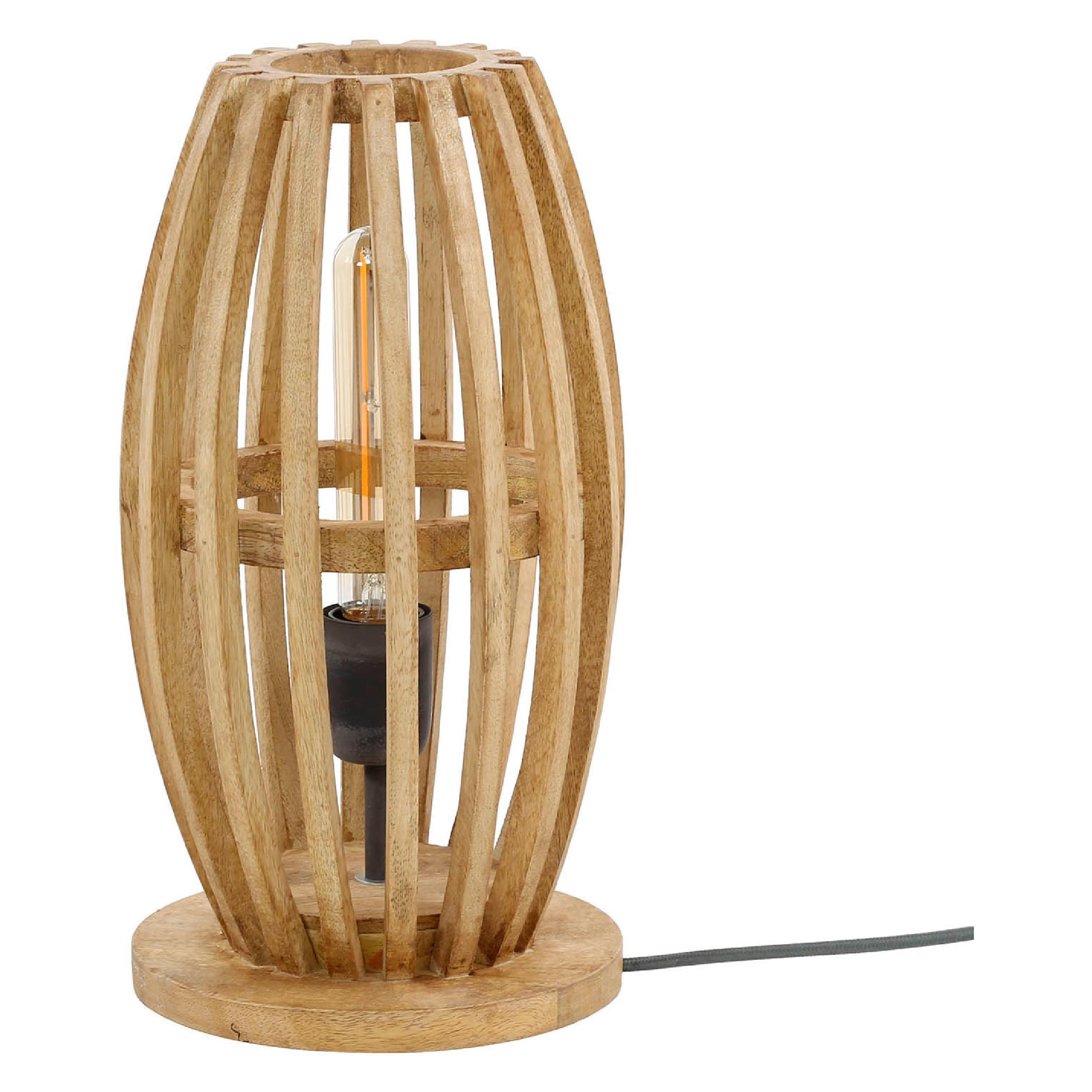 mangohouten tafellamp Siven E27 afbeelding 1