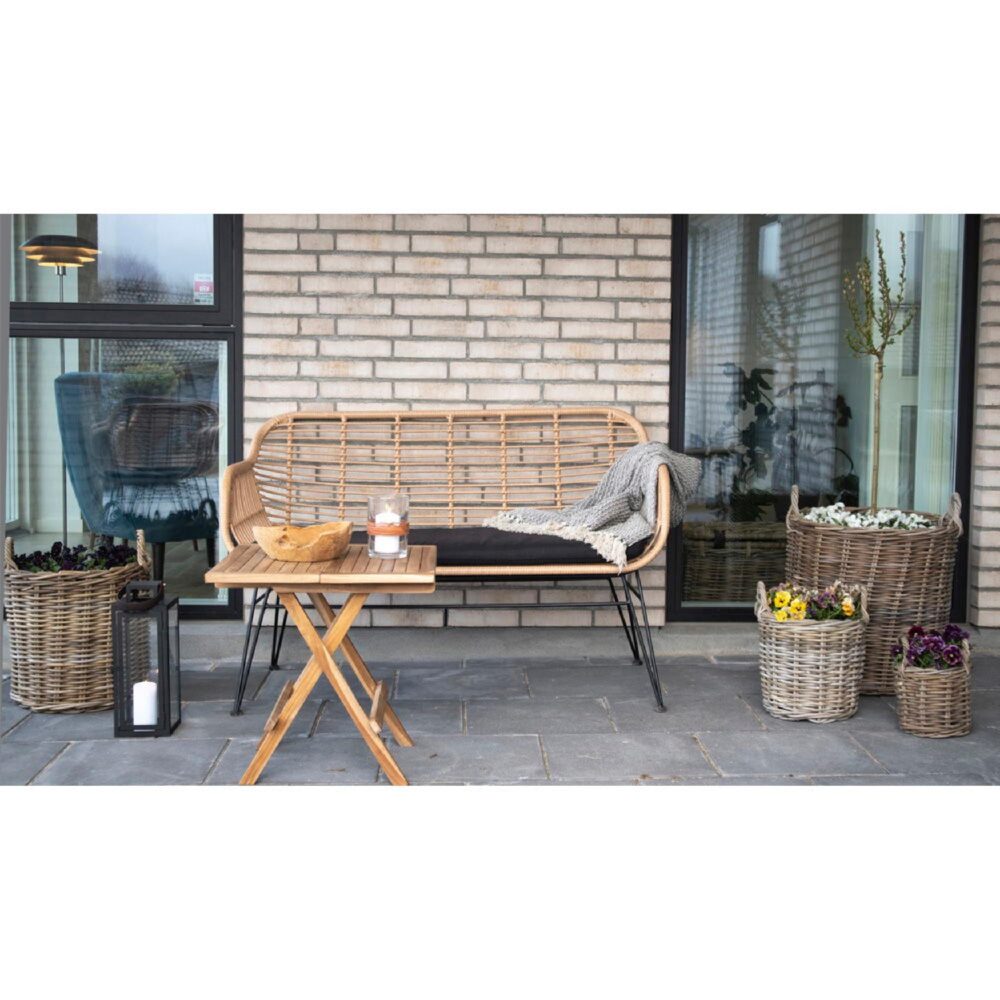 polyrattan tuinbank met kussen afbeelding 6