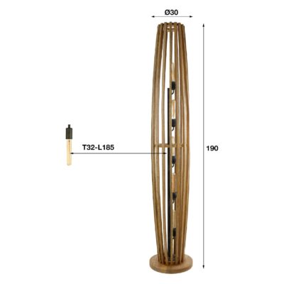 mangohouten vloerlamp Siven afbeelding 2