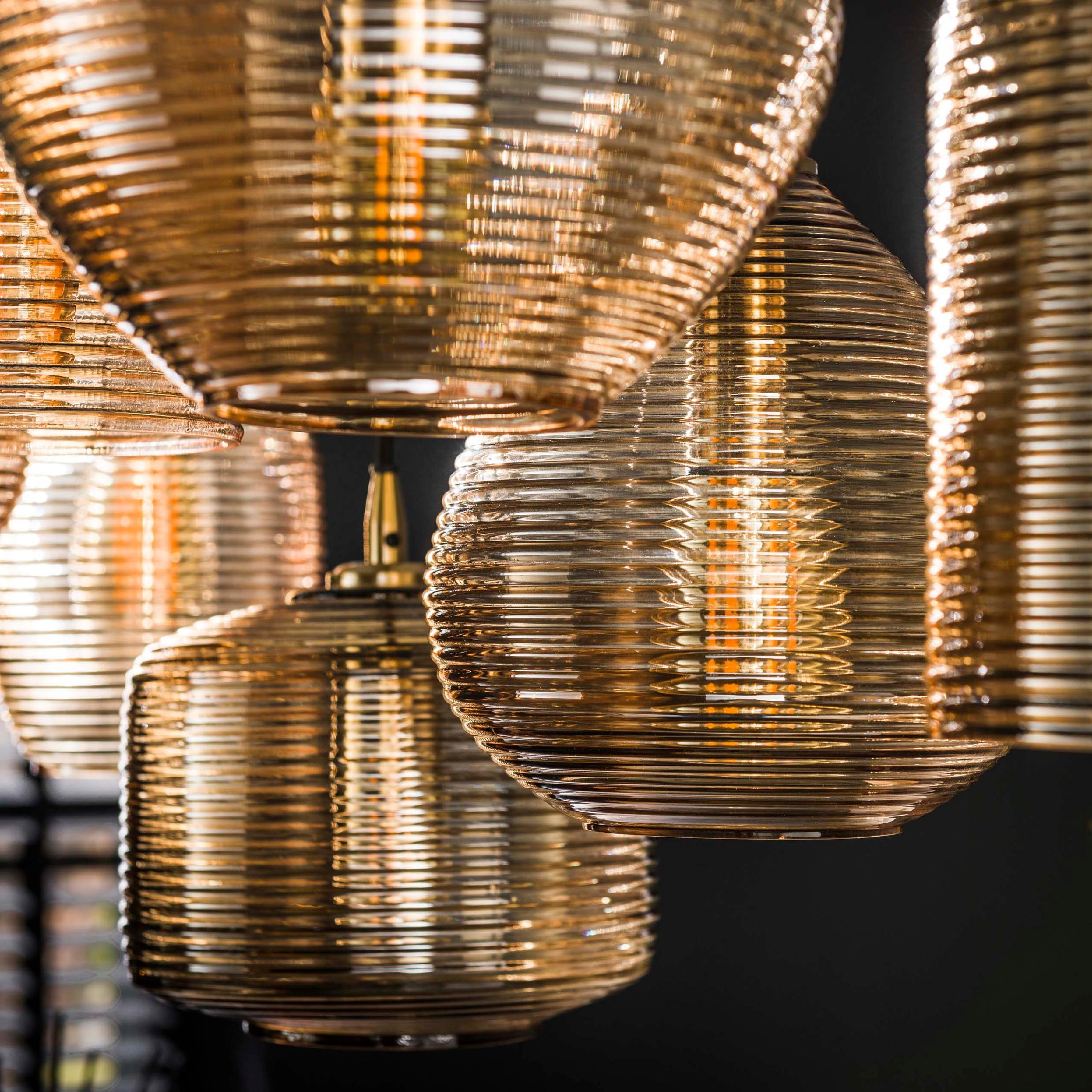 amber glazen eettafel hanglamp Elian afbeelding 5