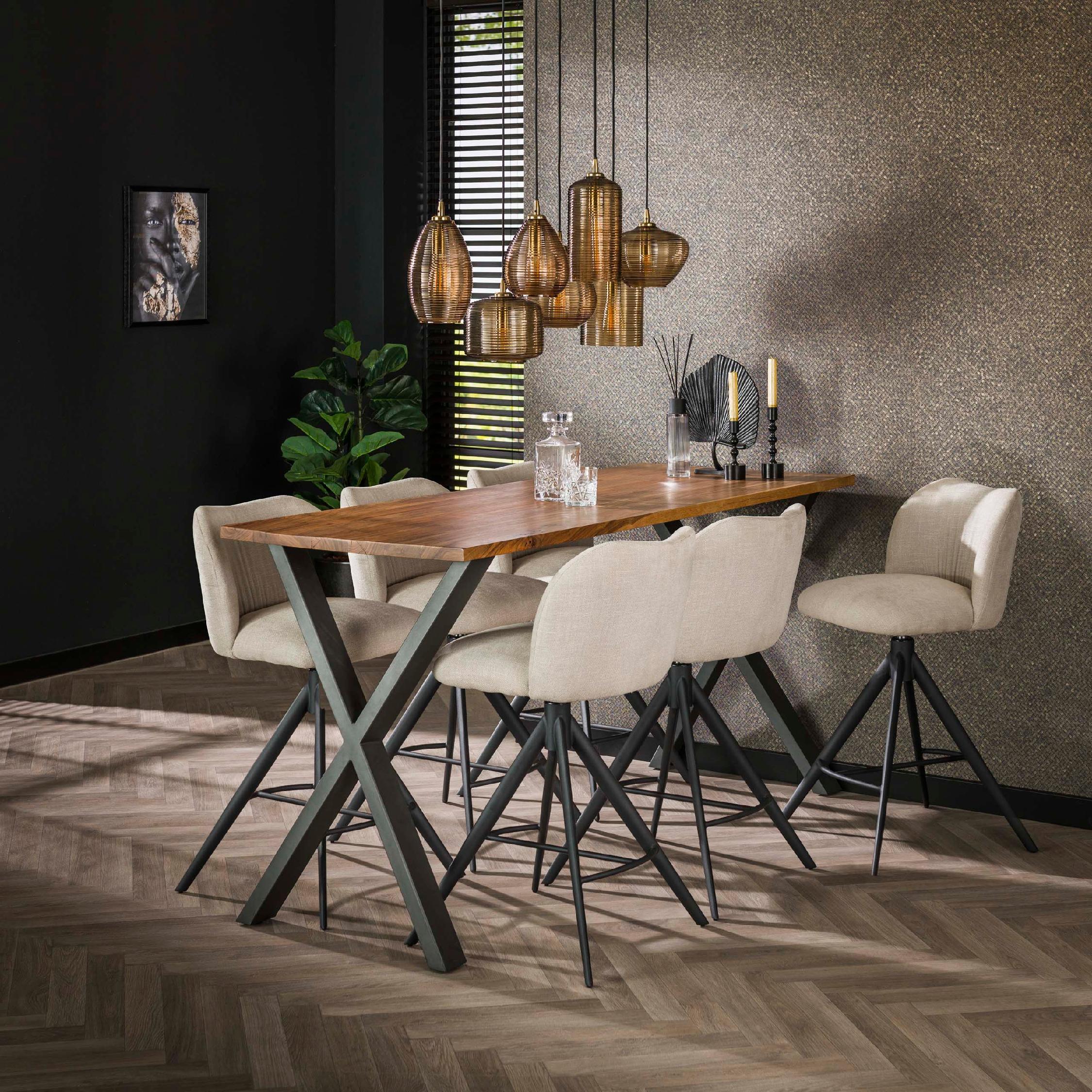 amber glazen eettafel hanglamp Elian afbeelding 6