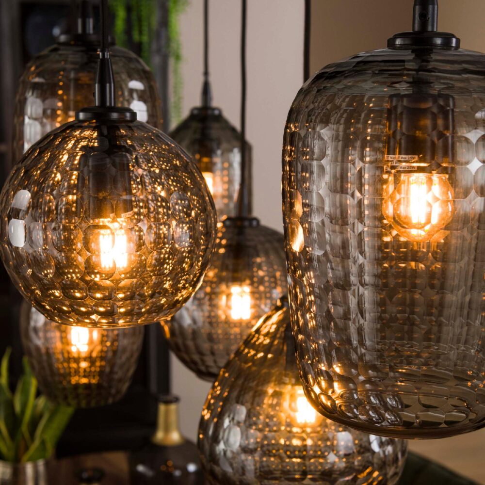 smoke grey 7-lichts hanglamp afbeelding 5