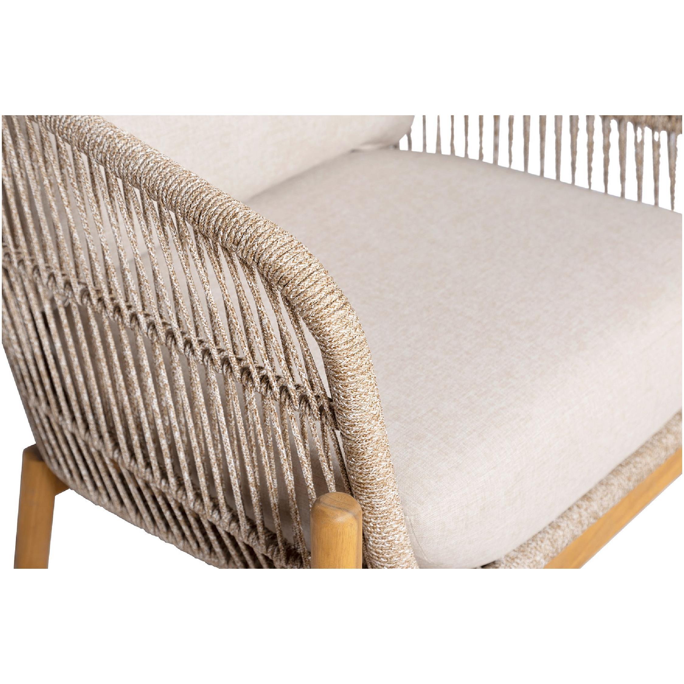 acaciahouten loungestoel met kussen afbeelding 5