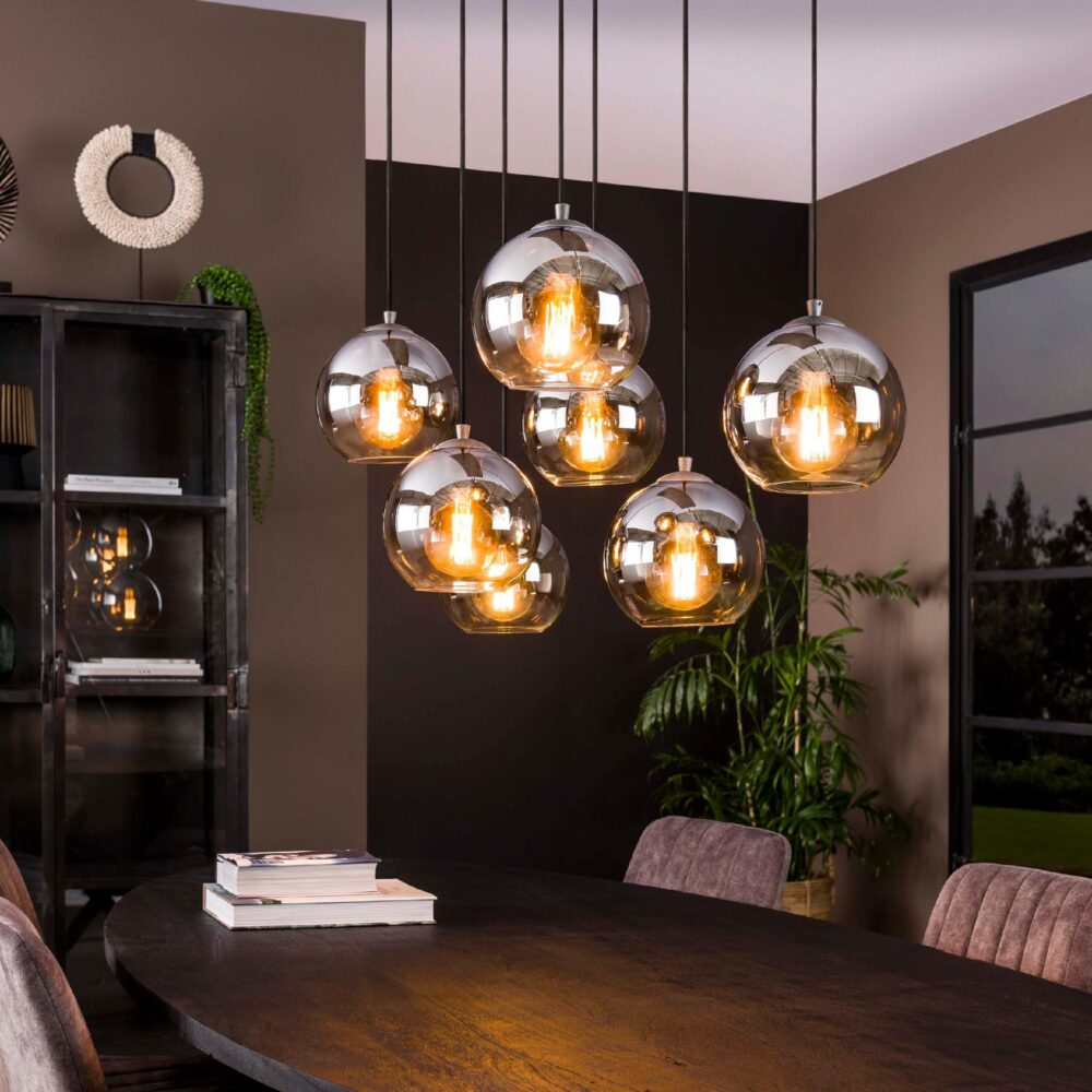 rookglas hanglamp Tivo 7-lichts afbeelding 3