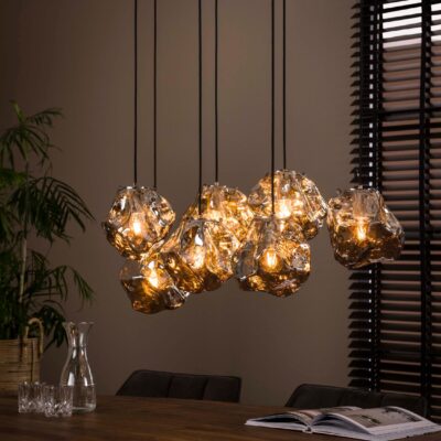 Ravo 7-lichts glazen design hanglamp chroom afbeelding 6