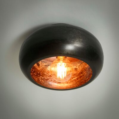 Nori ronde plafondlamp zwart nikkel 34 cm afbeelding 3