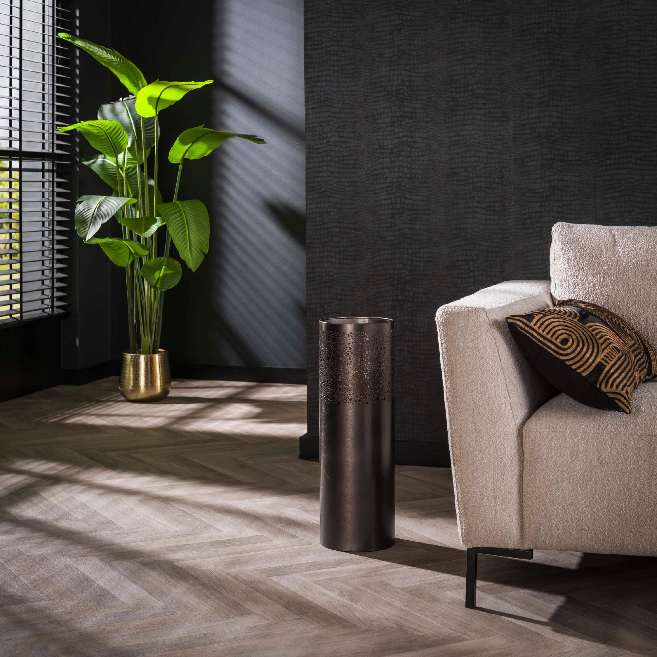 Aven cilindervormige vloerlamp zwart nikkel afbeelding 4