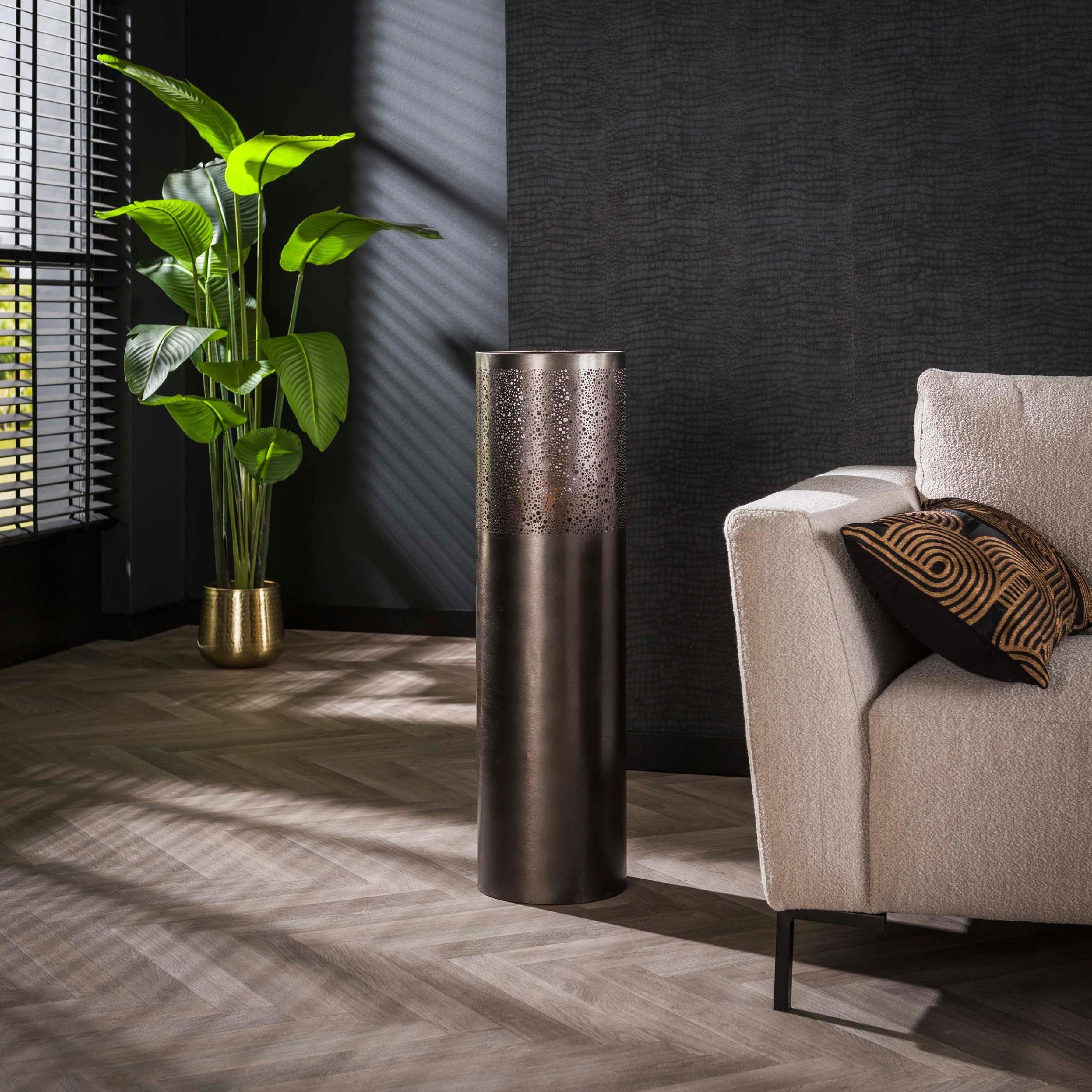 Aven cilindervormige vloerlamp zwart nikkel afbeelding 4