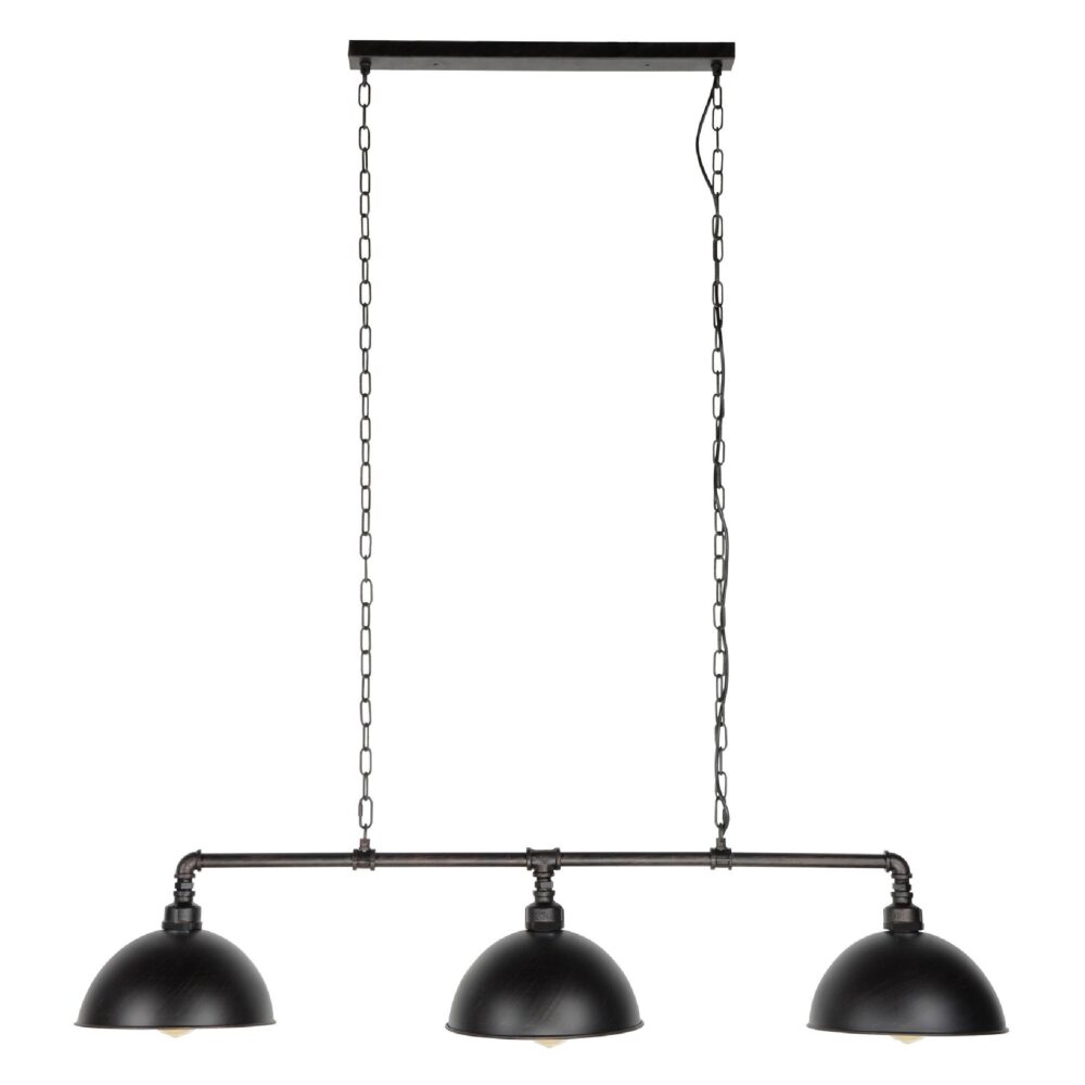 industriële 3-lichts hanglamp zwart afbeelding 1
