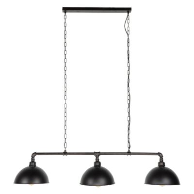 industriële 3-lichts hanglamp zwart afbeelding 1