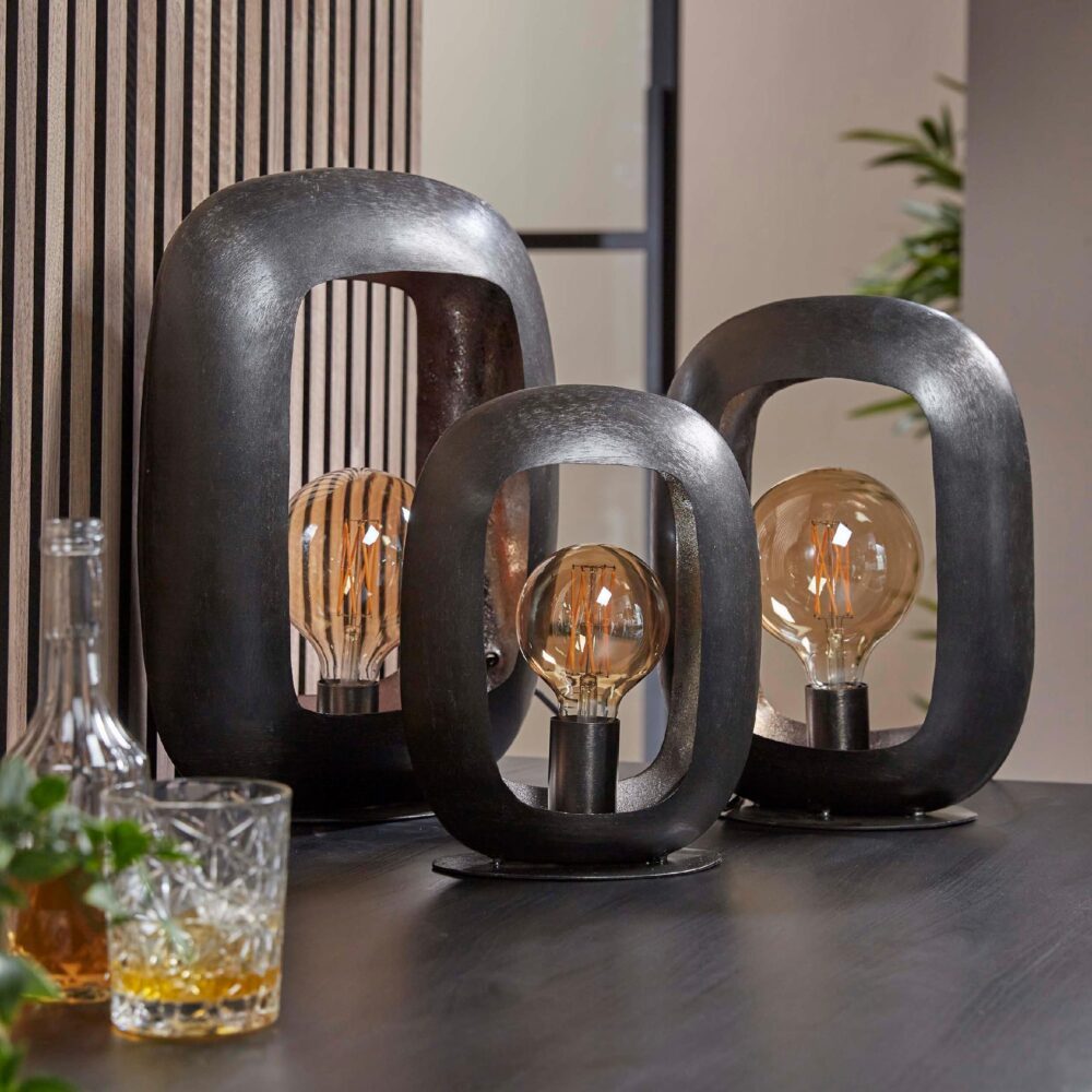 Rivo boogdesign tafellamp zwart nikkel afbeelding 6