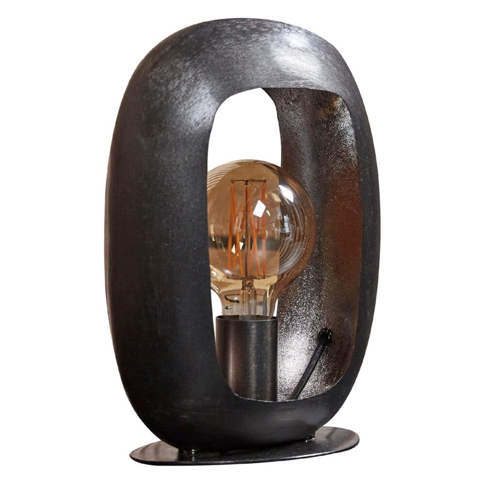 Rivo boogdesign tafellamp zwart nikkel afbeelding 1