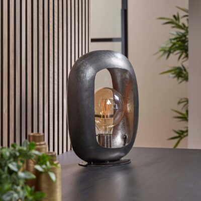 Rivo boogdesign tafellamp zwart nikkel afbeelding 4