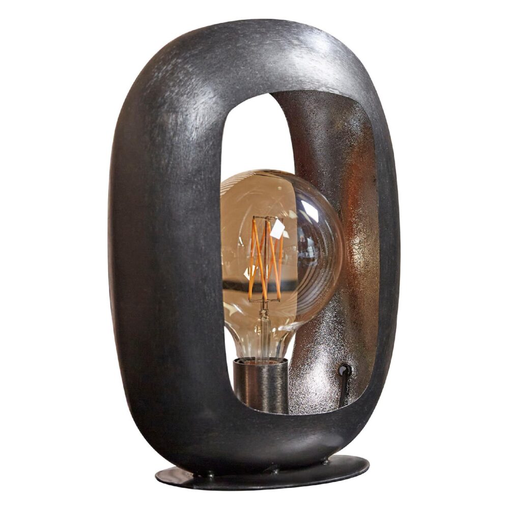 Rivo boogdesign tafellamp zwart nikkel afbeelding 1