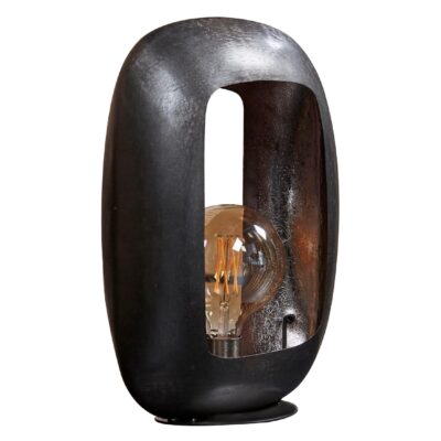 Rivo XL boogdesign tafellamp zwart nikkel afbeelding 1