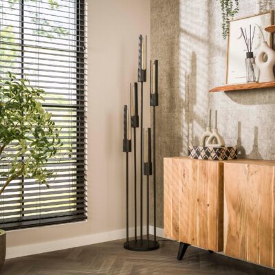 zwarte buisvormige vloerlamp Evian afbeelding 4