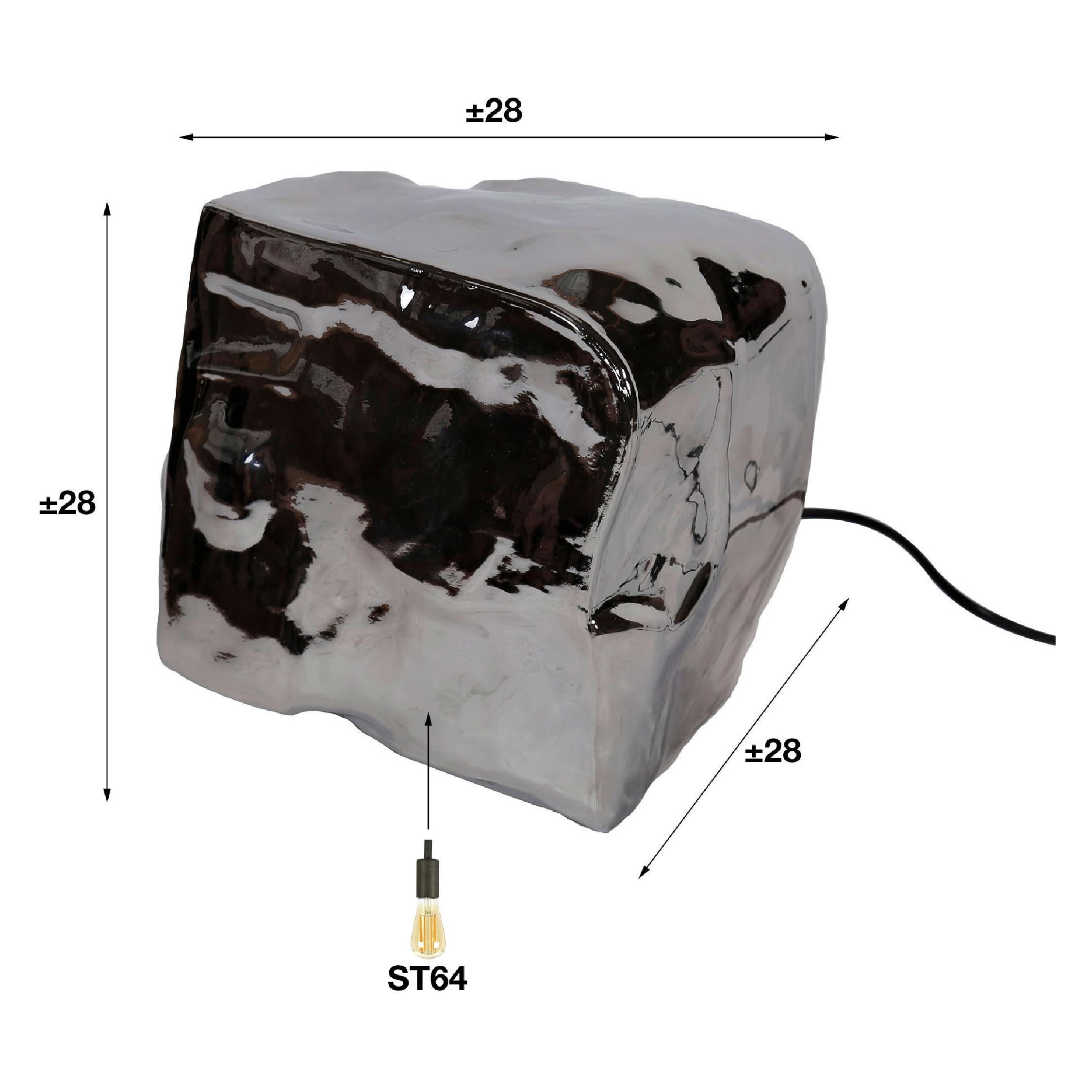 Ravo glazen tafellamp chroom afbeelding 2