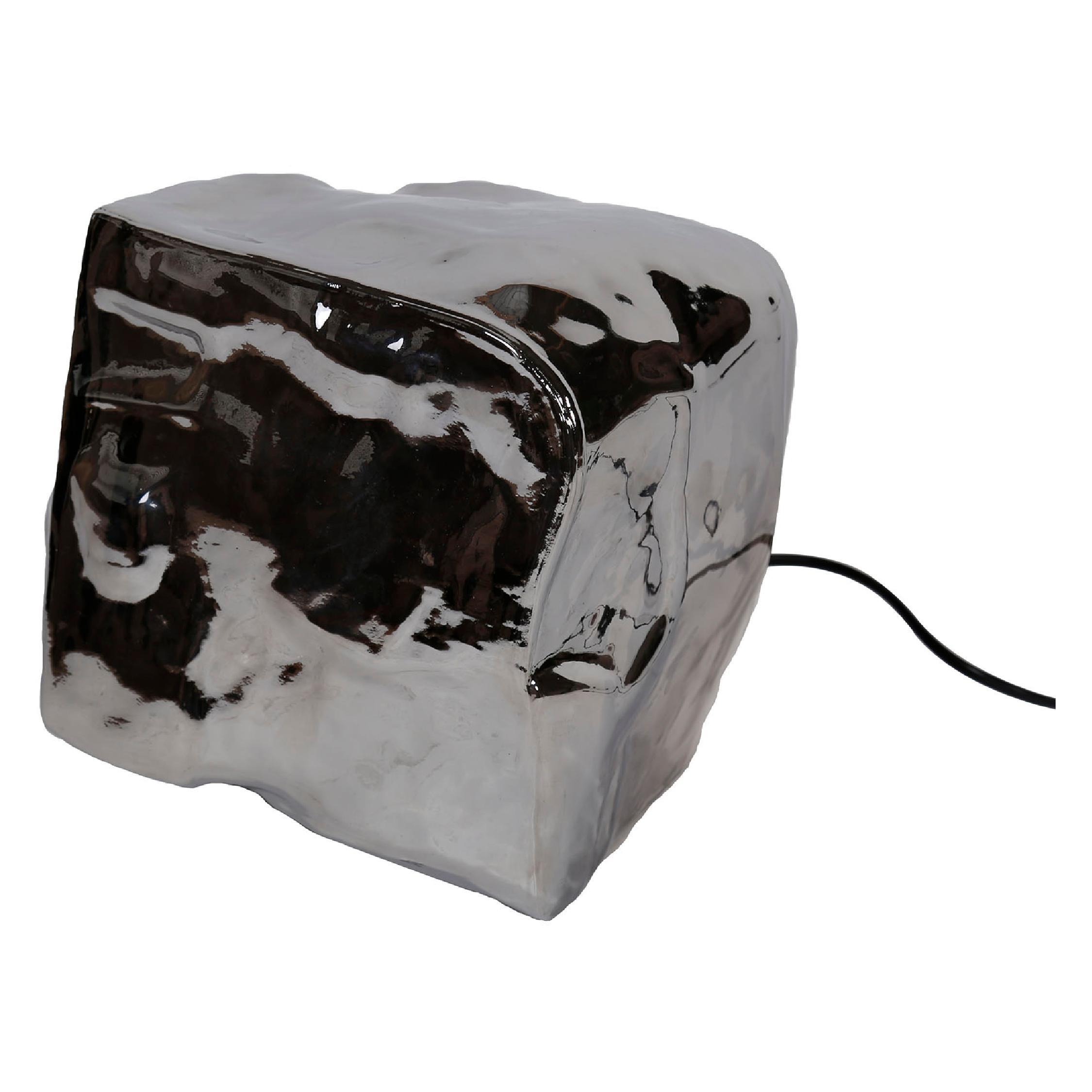 Ravo glazen tafellamp chroom afbeelding 1