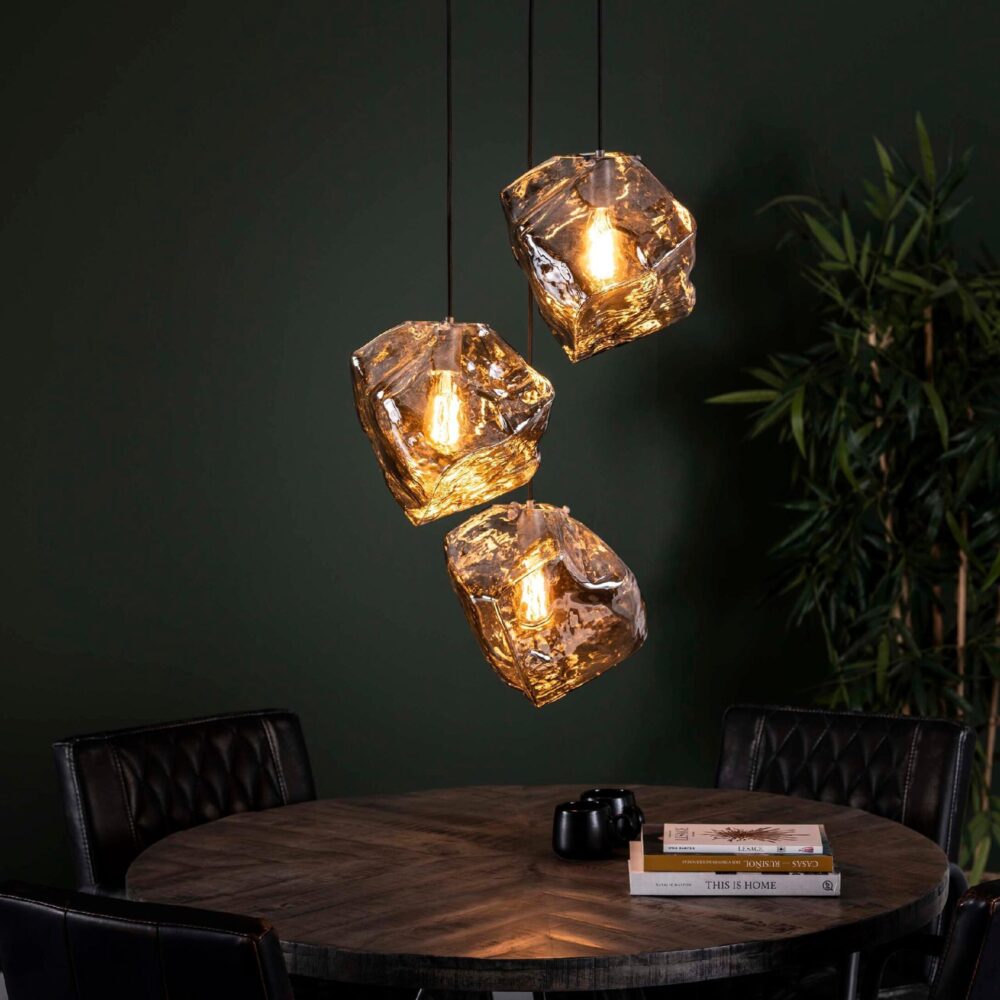 Ravo 3-lichts glazen hanglamp afbeelding 3