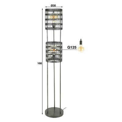 Nest of Nora moderne vloerlamp zwart nikkel afbeelding 2