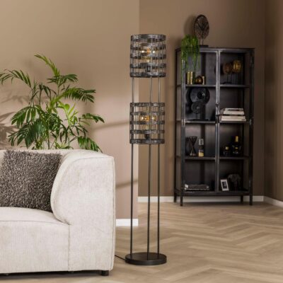 Nest of Nora moderne vloerlamp zwart nikkel afbeelding 4