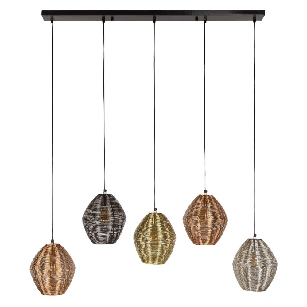 Nest of Nora 5-lichts hanglamp boven eettafel afbeelding 1