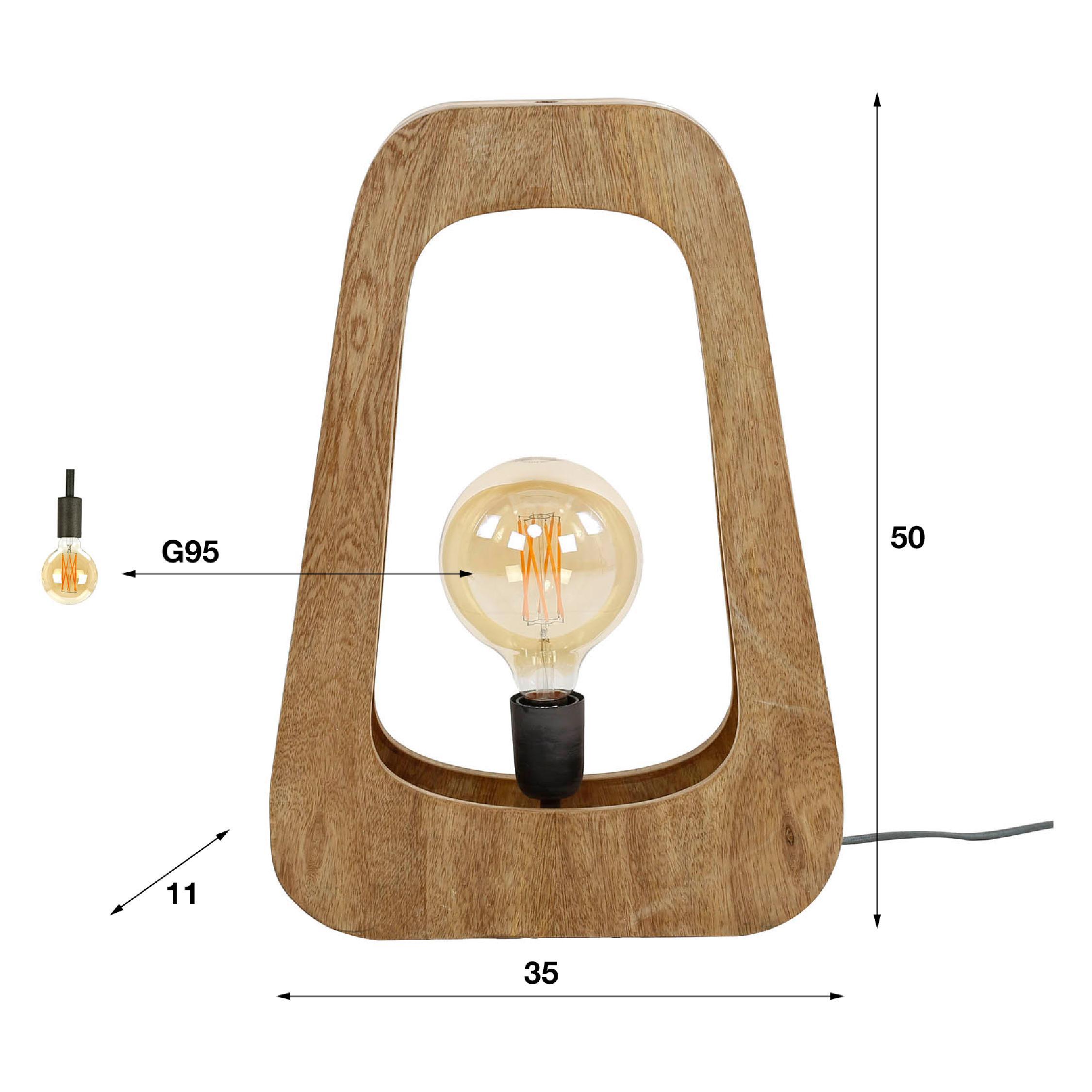 houten tafellamp Erias mangohout E27 afbeelding 2