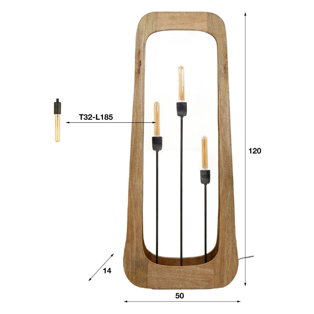 houten vloerlamp mangohout Erias afbeelding 2