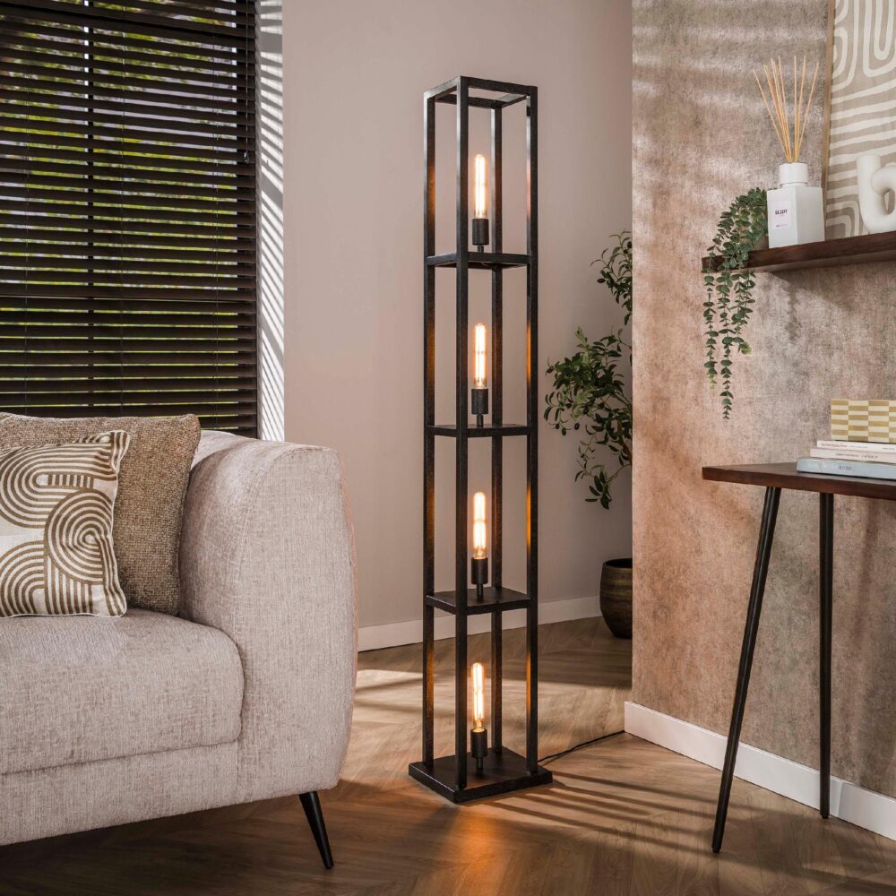 zwarte design vloerlamp Savin afbeelding 3