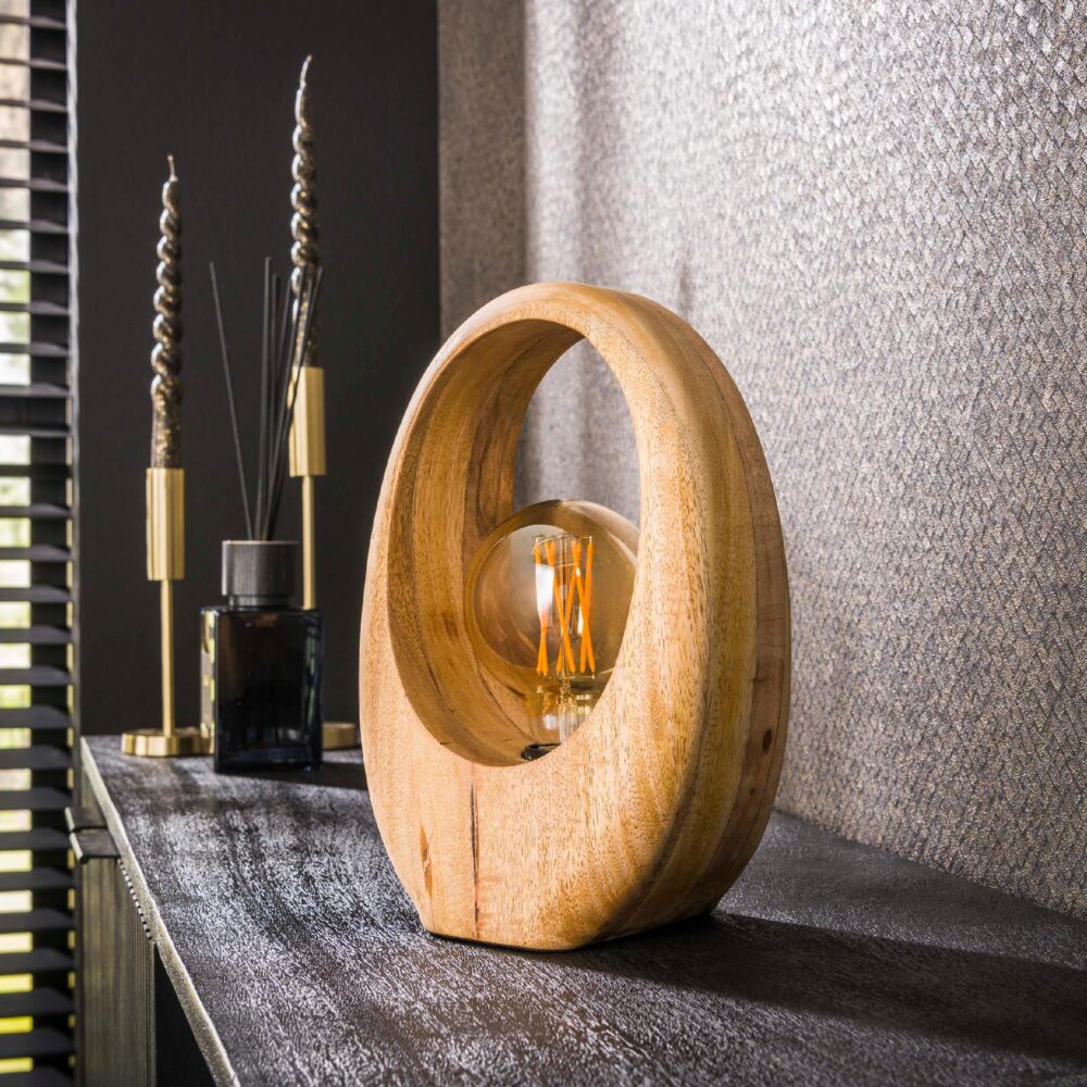 Celia mangohouten tafellamp boogdesign afbeelding 4