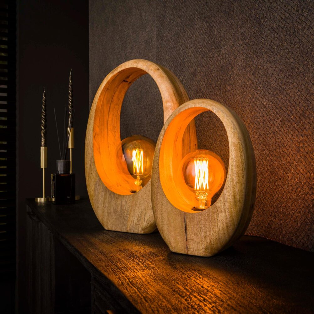 Celia mangohouten tafellamp boogdesign afbeelding 5