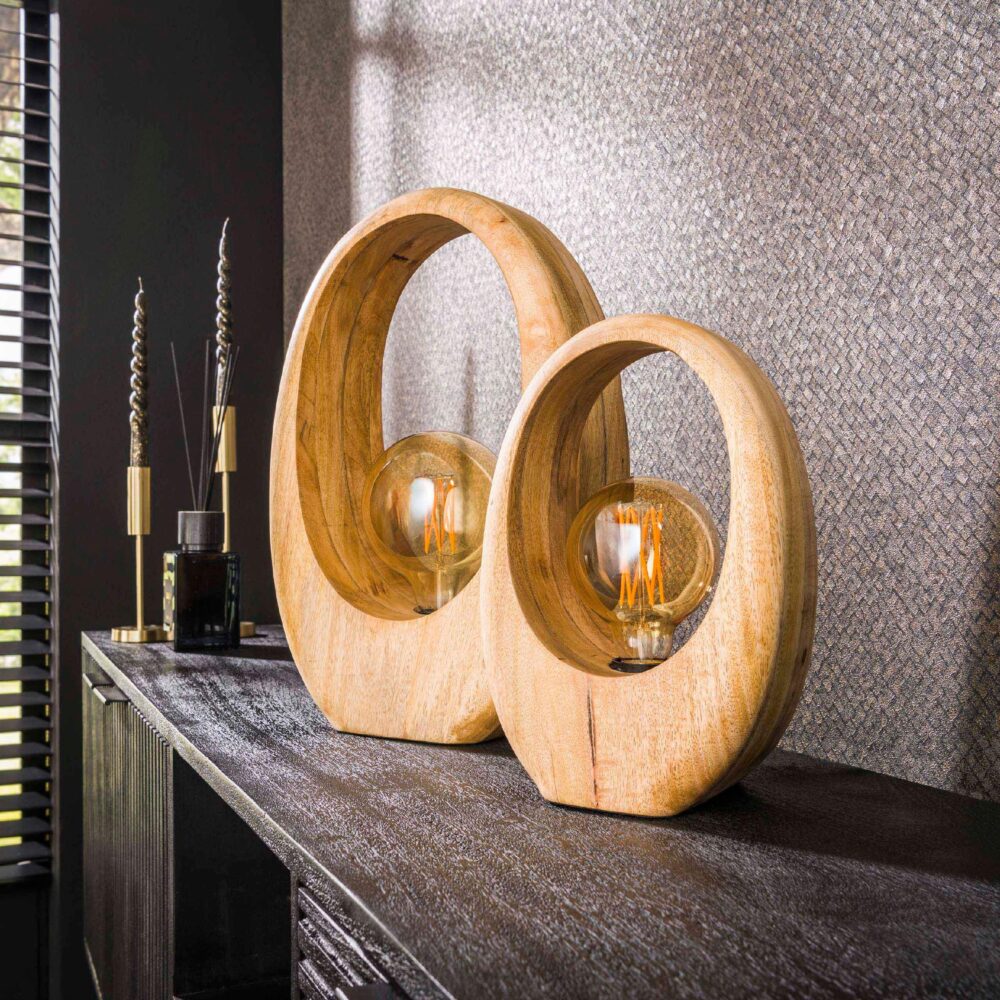 Celia mangohouten tafellamp boogdesign afbeelding 6