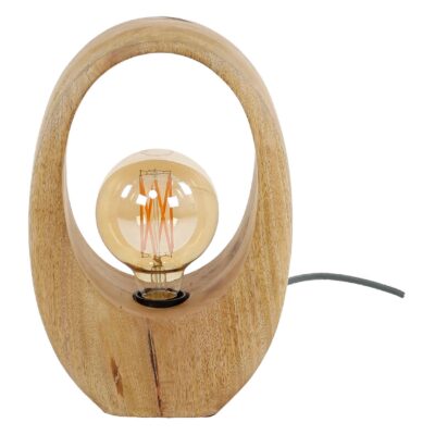 Celia mangohouten tafellamp boogdesign afbeelding 1