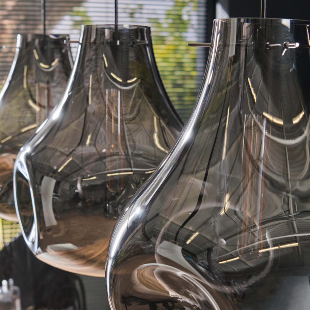 3-lichts glazen hanglamp zwart afbeelding 6