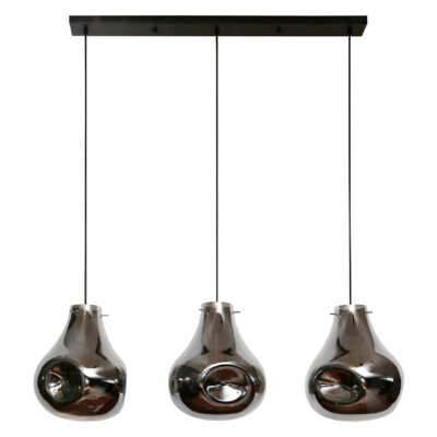 3-lichts glazen hanglamp zwart afbeelding 1