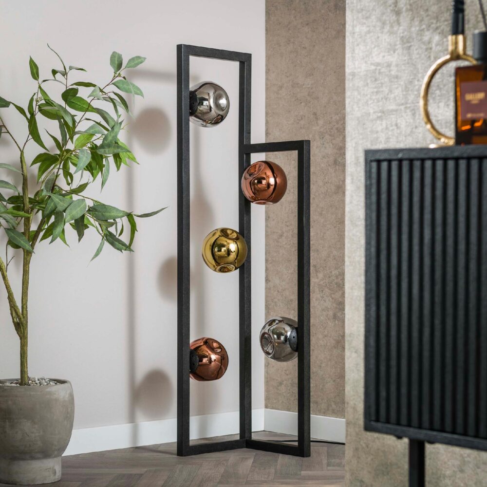 Rina moderne 5-lichts vloerlamp zwart afbeelding 4