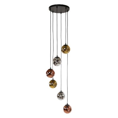 Rina 6-lichts zwarte hanglamp eettafel afbeelding 1