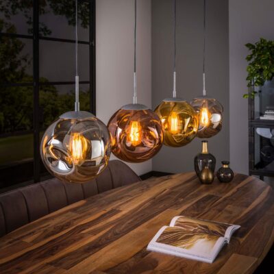 Rina 4-lichts hanglamp eettafel oud zilver afbeelding 3