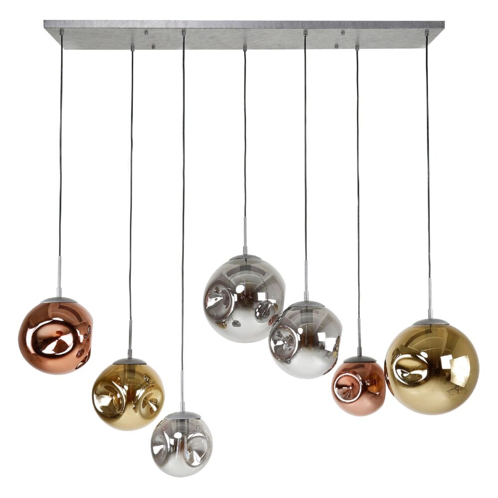 Rina 7-lichts hanglamp oud zilver afbeelding 1