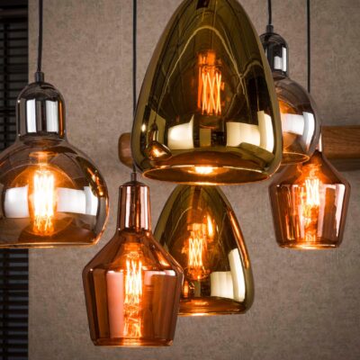 moderne 6-lichts hanglamp Avero boven eettafel afbeelding 5