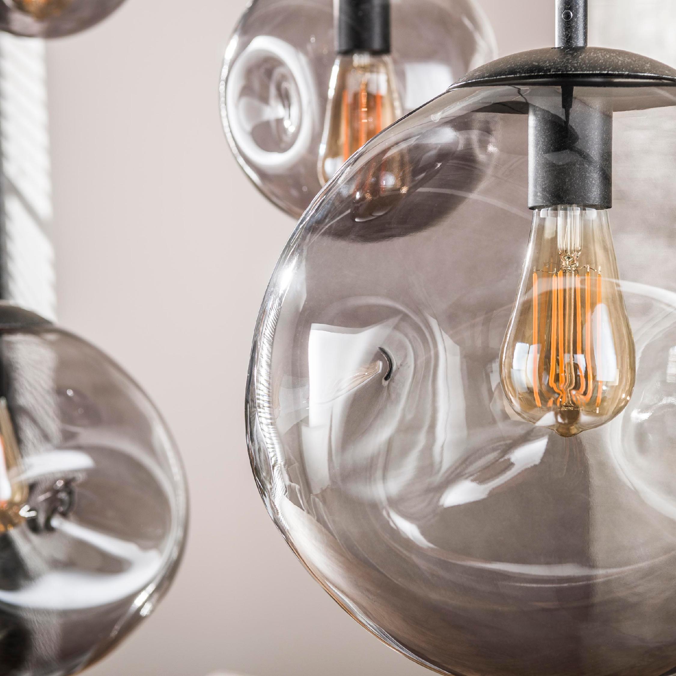 Rina zwarte 6-lichts hanglamp eettafel afbeelding 6