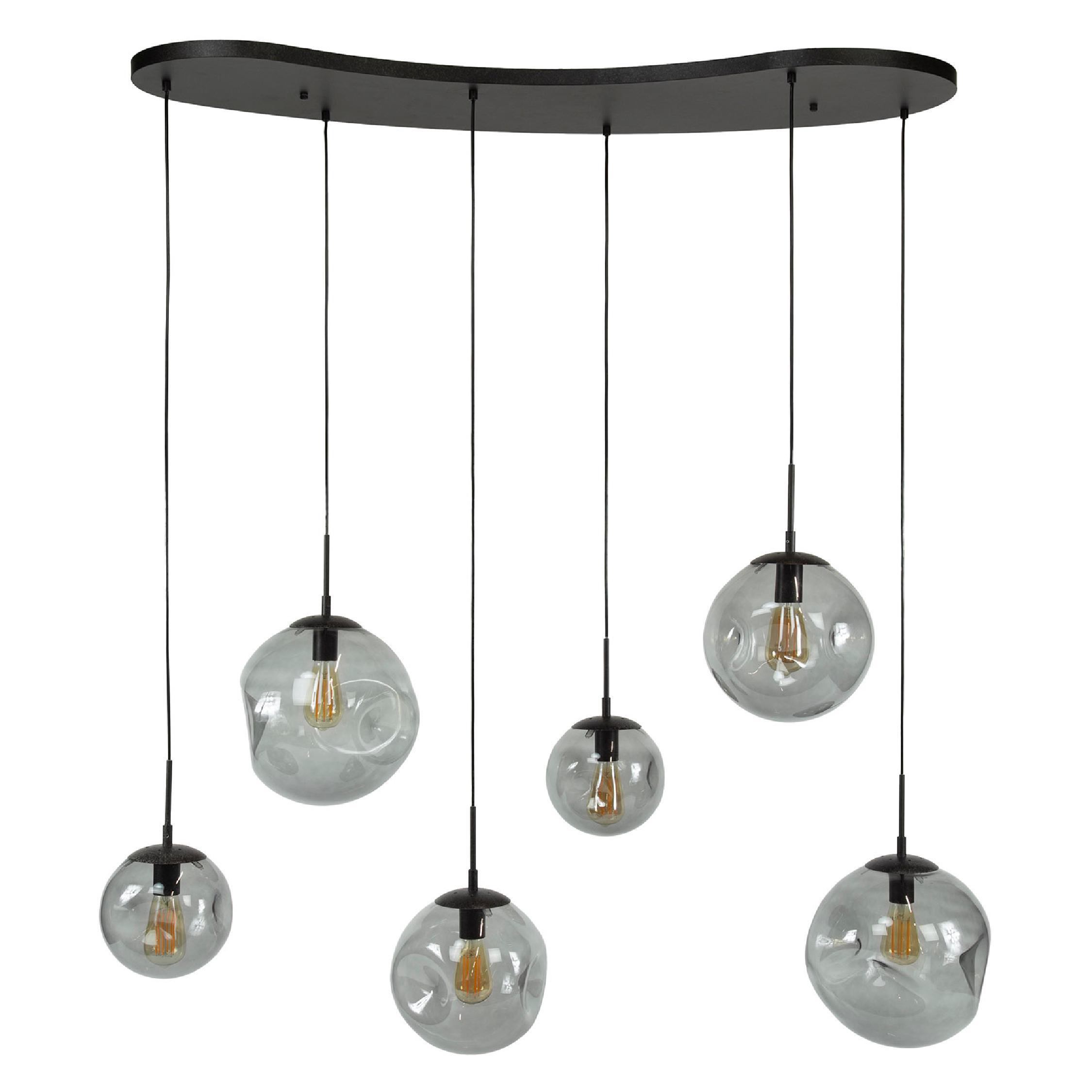 Rina zwarte 6-lichts hanglamp eettafel afbeelding 1