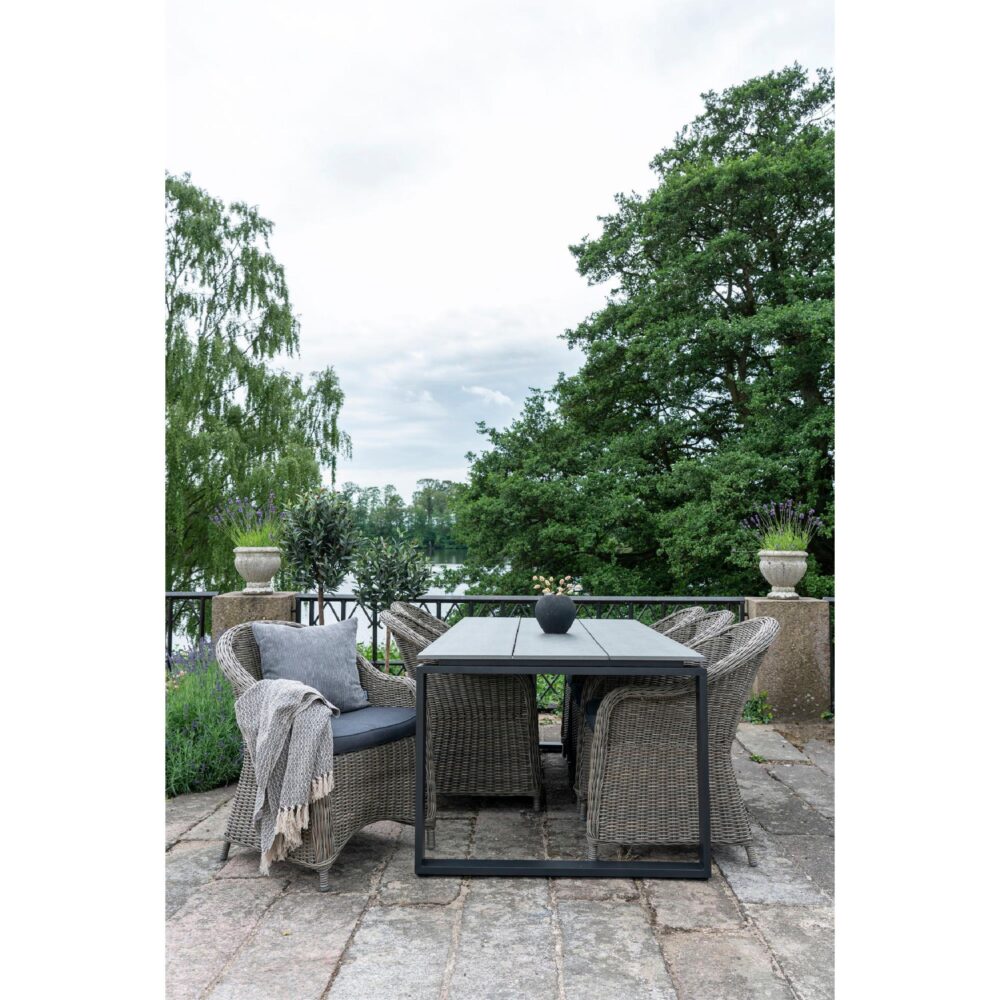 rechthoekige eettafel 210x100 grijs zwart afbeelding 6