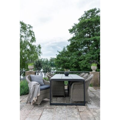 rechthoekige eettafel 210x100 grijs zwart afbeelding 6