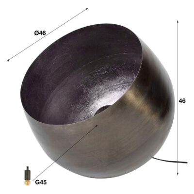 Nelma zwarte nikkel tafellamp afbeelding 2