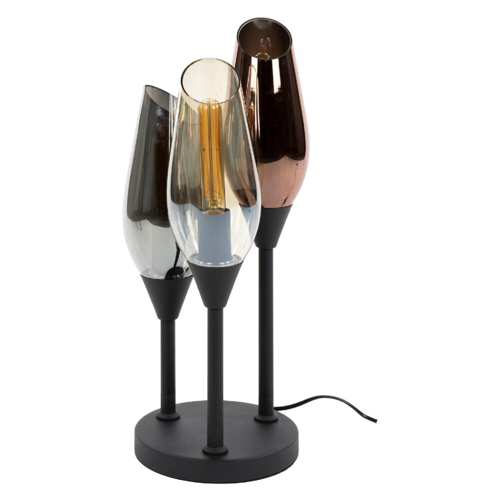 moderne 3-lichts tafellamp Suni zwart afbeelding 1